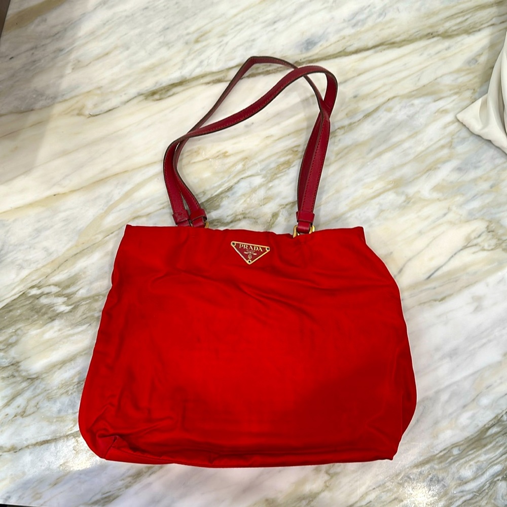 PRADA RED NYLON BAG